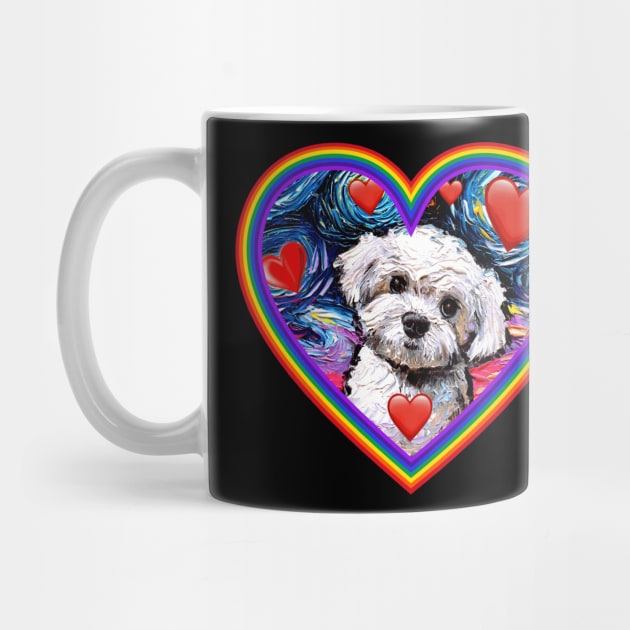 Maltipoo in a rainbow heart by sagittariusgallery